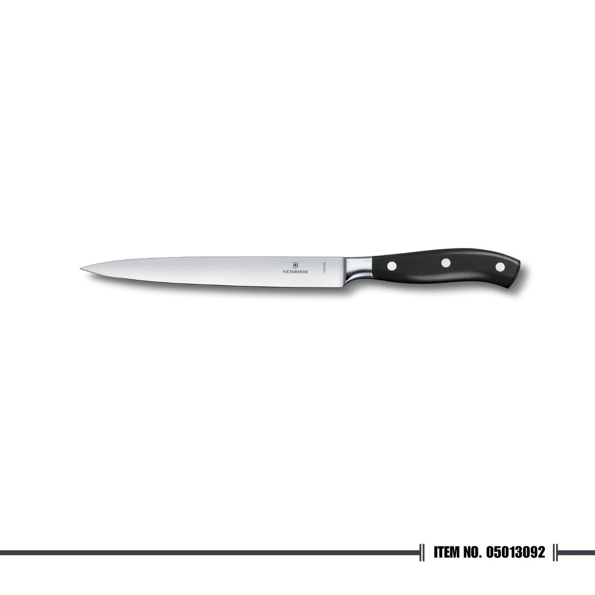 Filleting Knife, Straight Edge 20cm - Black