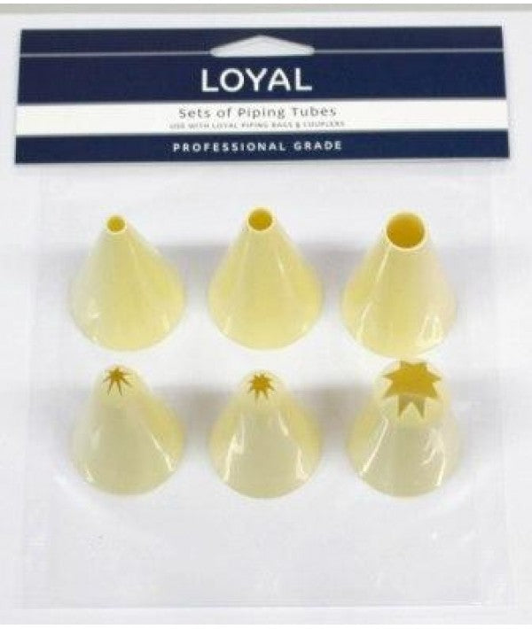 LT22106 - Assorted Plastic Star + Round Pastry Tube Set (6pc)