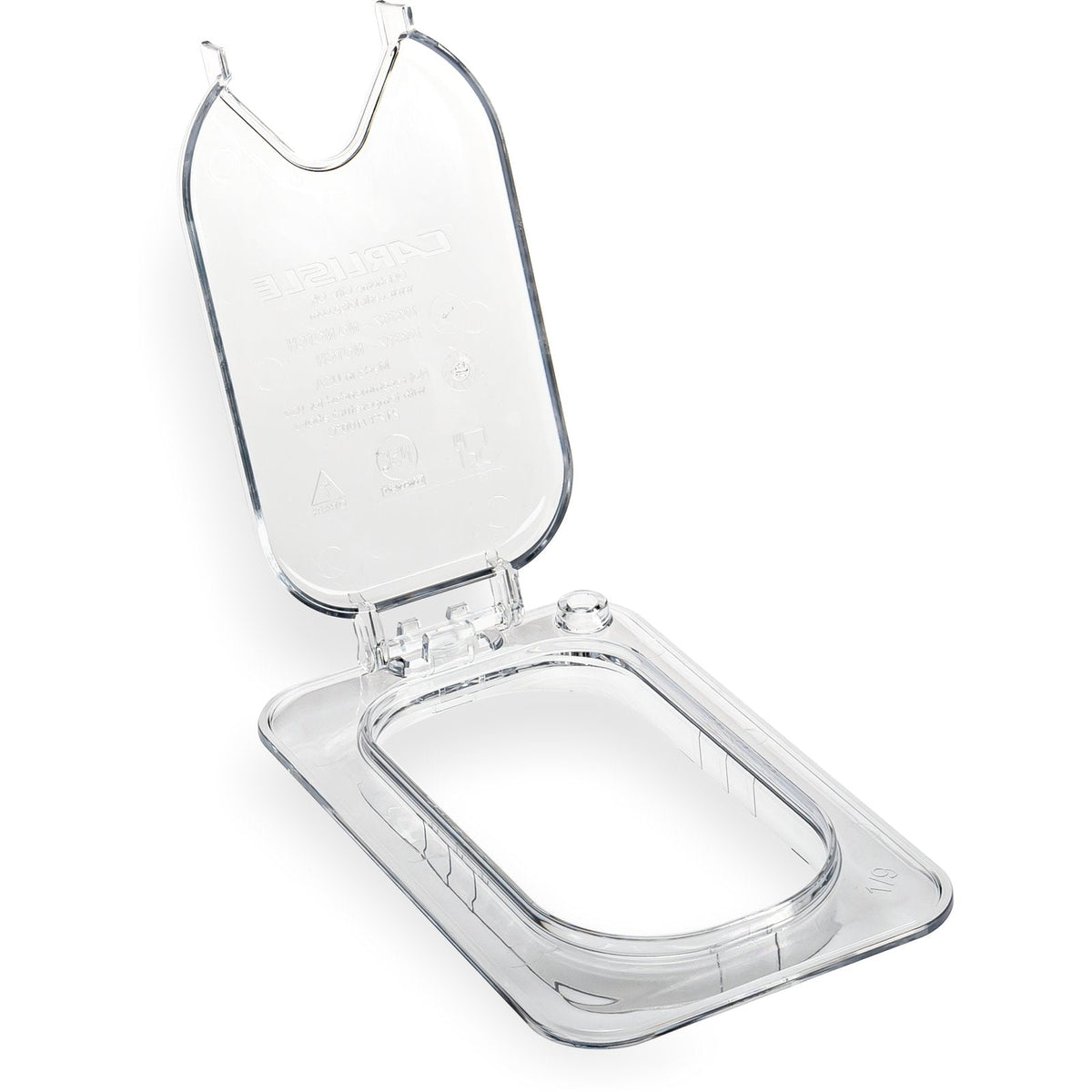 Carlisle 10339Z07 | StorPlus™ EZ Access Hinged Notched Universal Food Pan Lid 1/9 Size | Clear | Case of 6