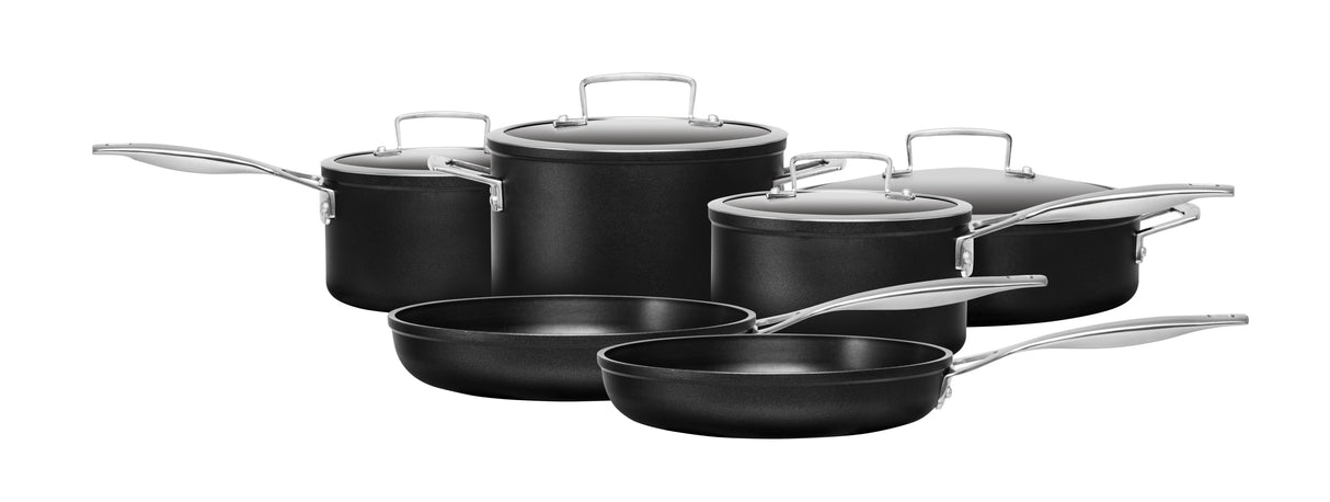 6 Piece Cookware Set - Saucepan 16cm/1.8 Litre, Saucepan 20cm/3.4 Litre, Stockpot 22cm/5.6 Litre, Chef Pan 28cm/4 Litre, Fry Pan 20cm, Fry Pan 28cm