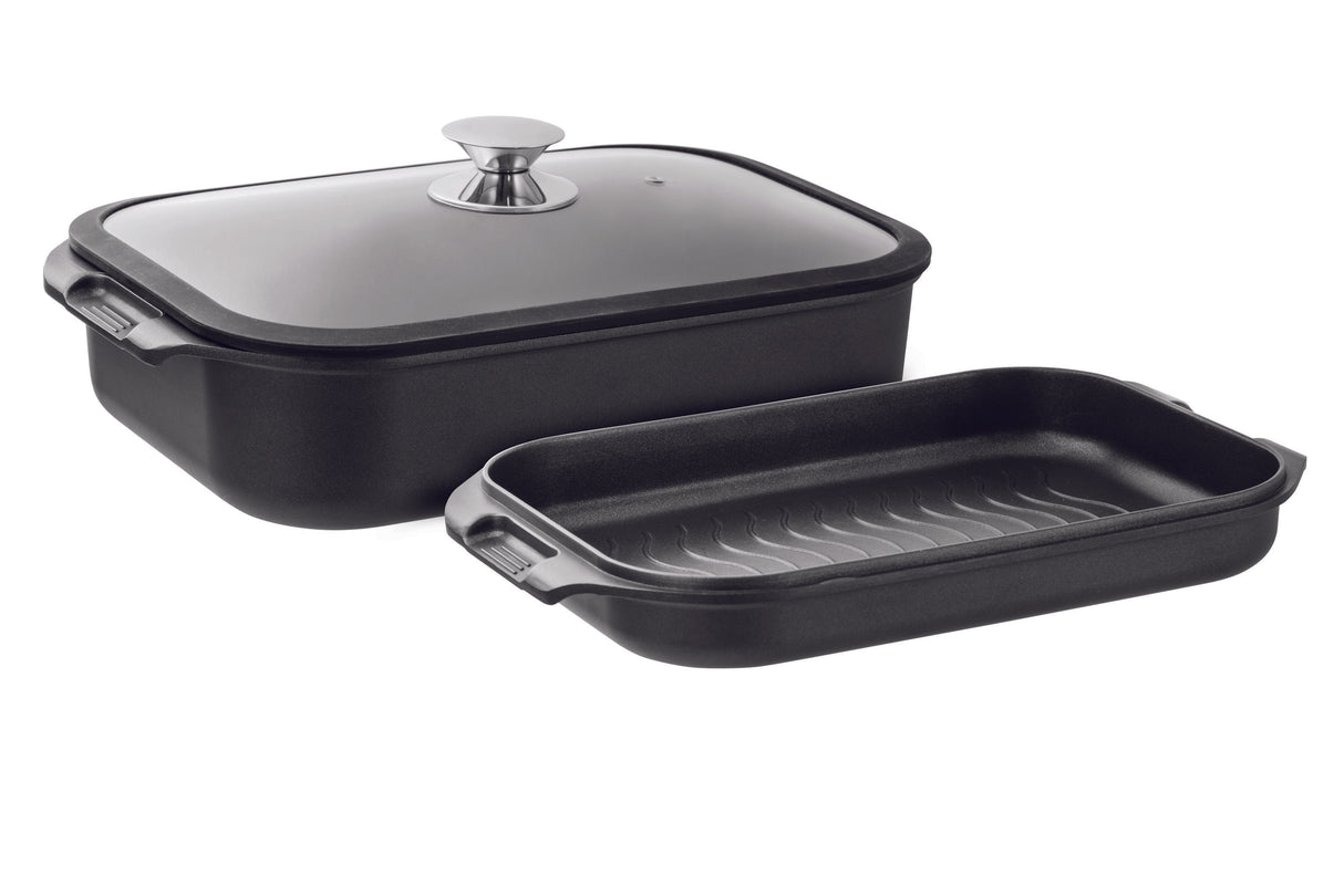 3 Piece Double Roaster Set with Silicone Lid