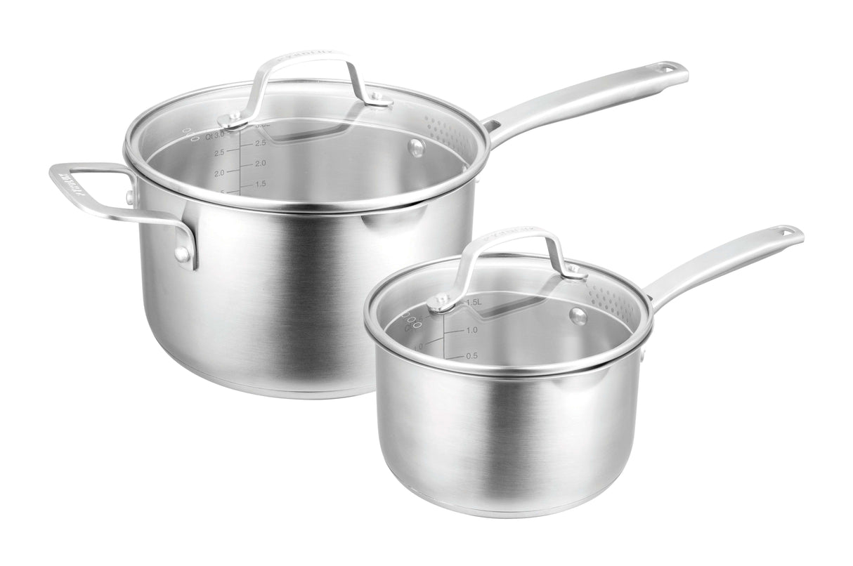 2 Piece Saucepan Set - 16cm/1.8 Litre & 20cm/3.4 Litre