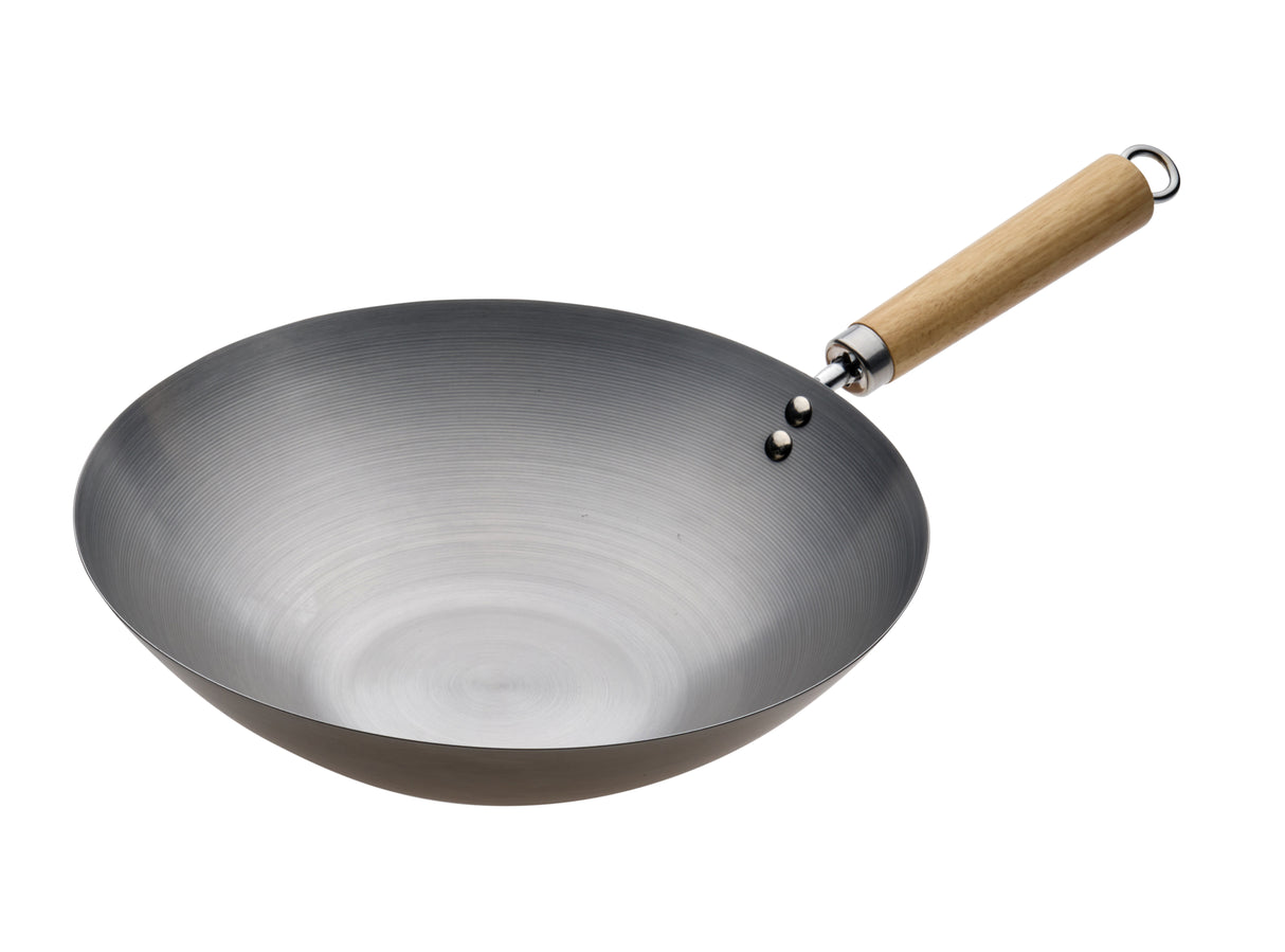 Wok with Wood Handle 30cm