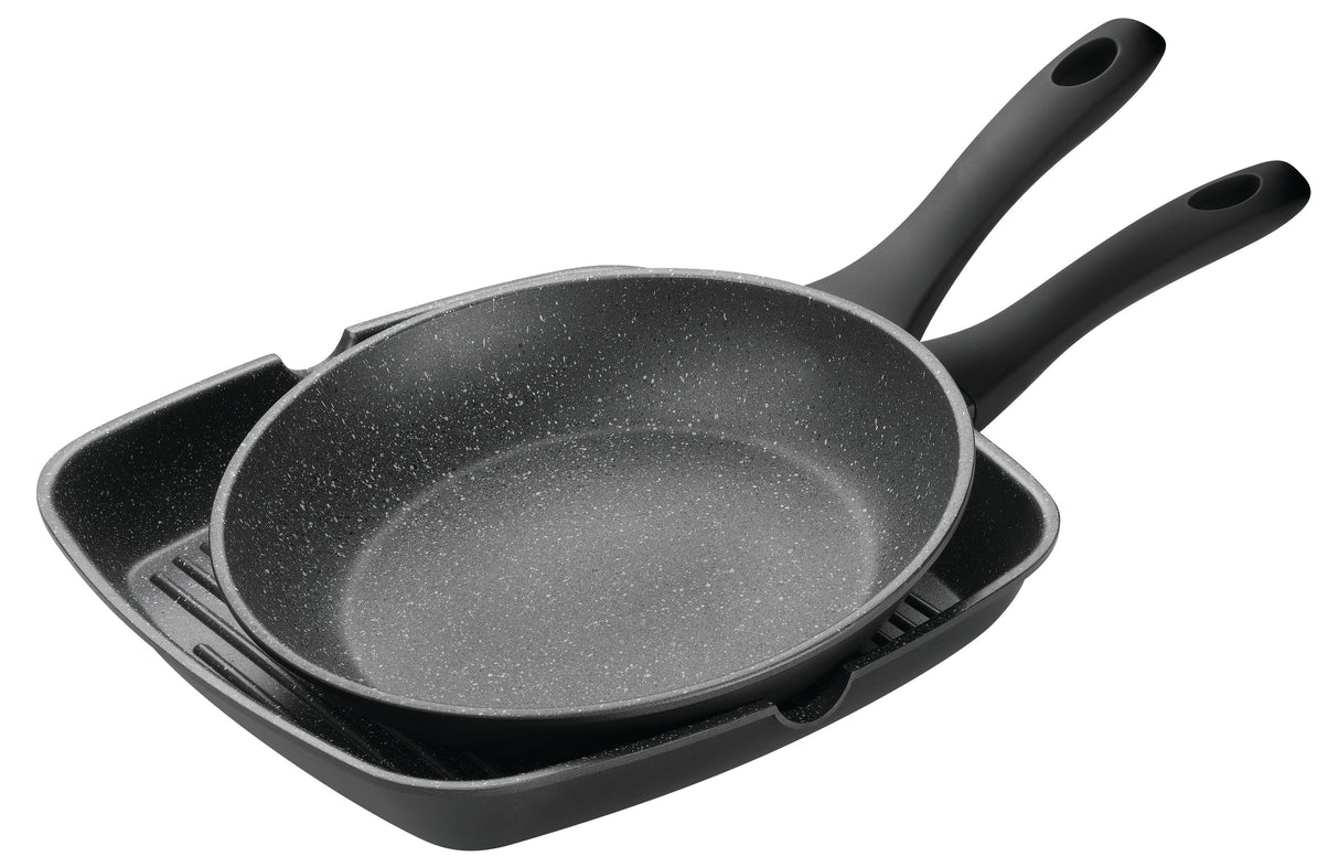 2 Piece Cookware Set - Fry Pan 26cm & Grill Pan 28cm