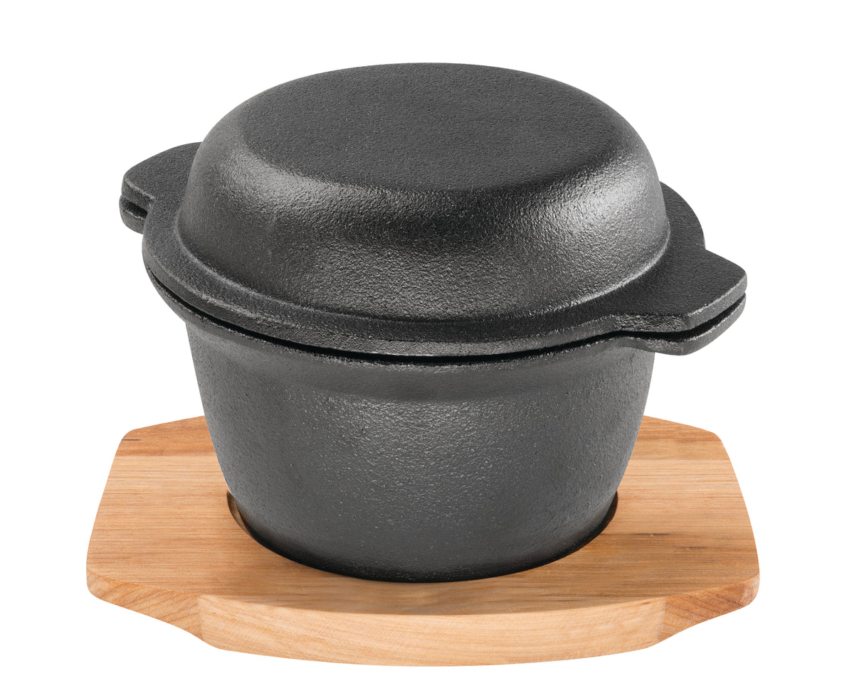Garlic Pot 11.8cm with Maple Tray