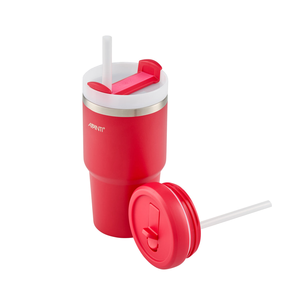 HydroQuech Insulated Smoothie Tumbler with Two Lids, 550ml - Flame Red - 14379