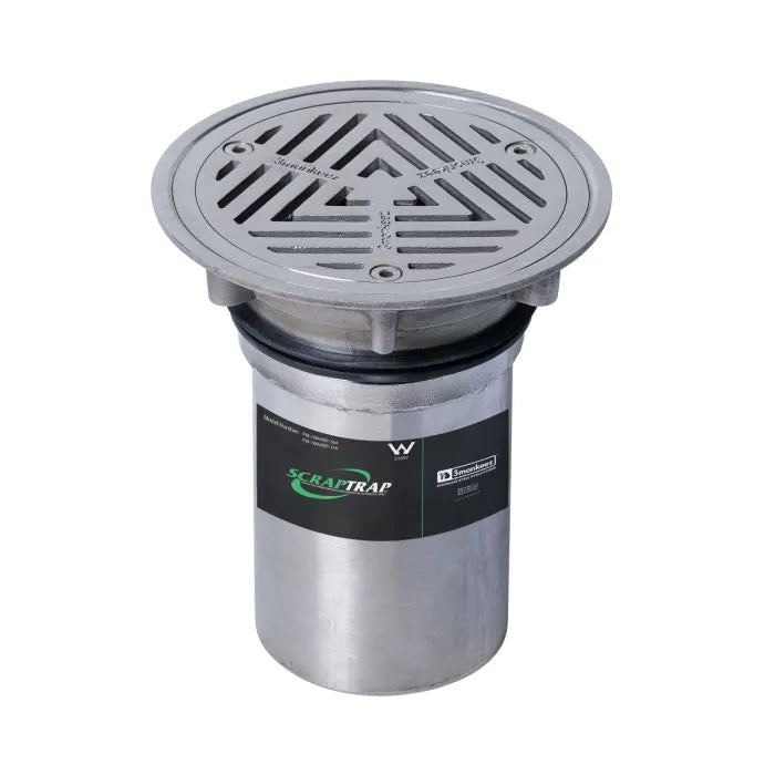 3monkeez FW-100VRBT-316 150mm Round Vinyl Floor Waste Arrestor I 316 Grade Stainless Steel