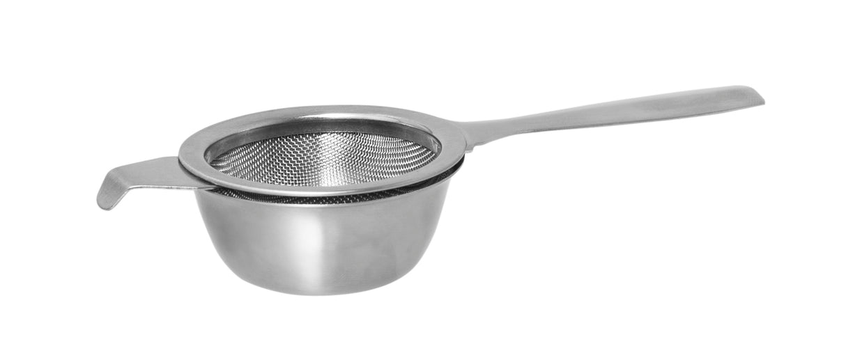 Single Handle Tea Strainer with Drip Bowl - 15159