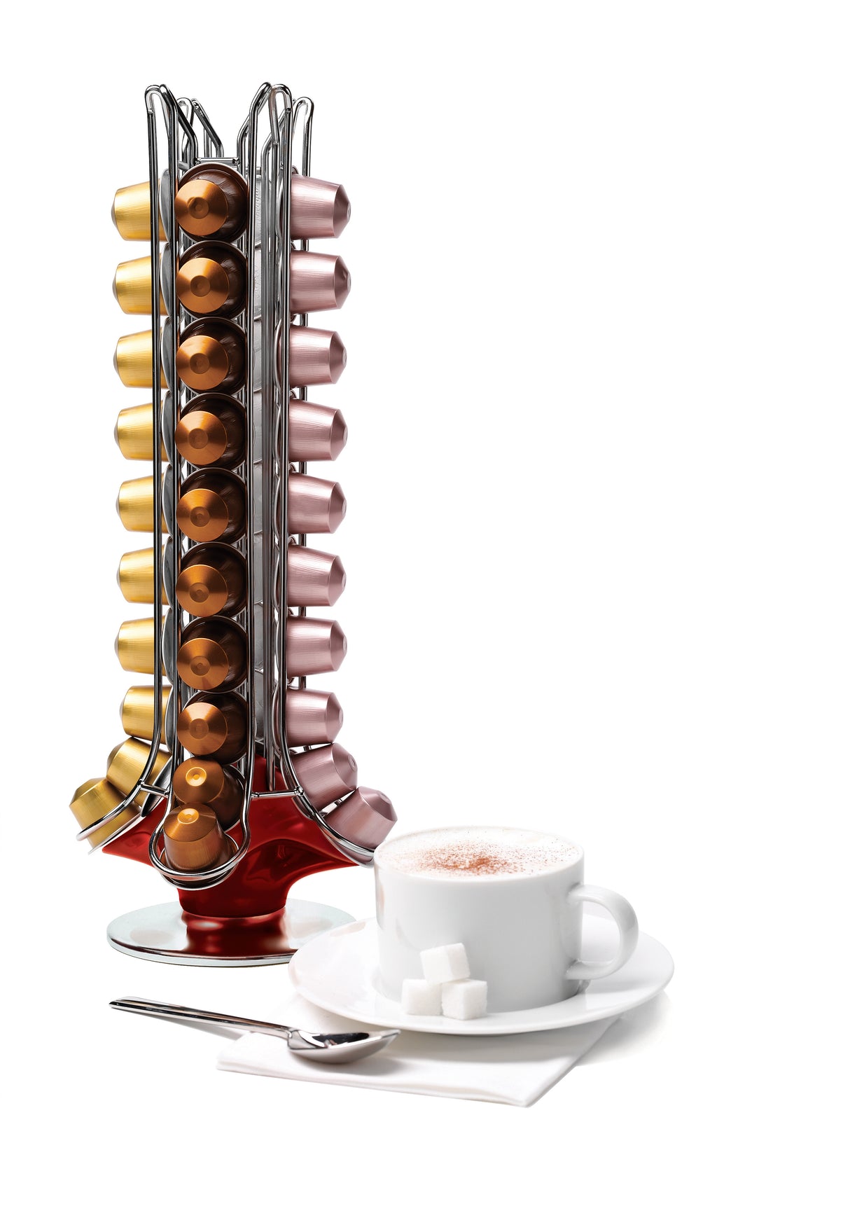 50 Coffee Capsule Carousel 38 x 16.5cm - Fire Engine Red