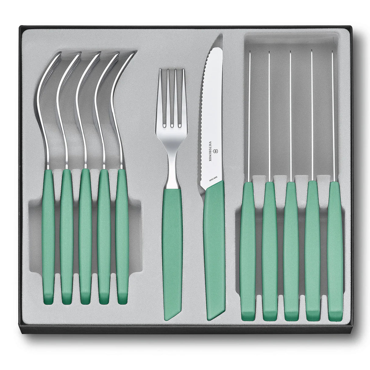Table Set (Tomato Knife), Wavy Edge 12 Piece - Mint