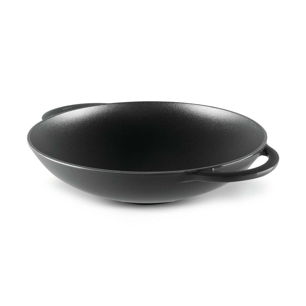 Wok 37cm/4.5 Litre with Glass Lid, Wooden Tongs, Chopsticks & S/S Grid Matte Black - 19158 (3)