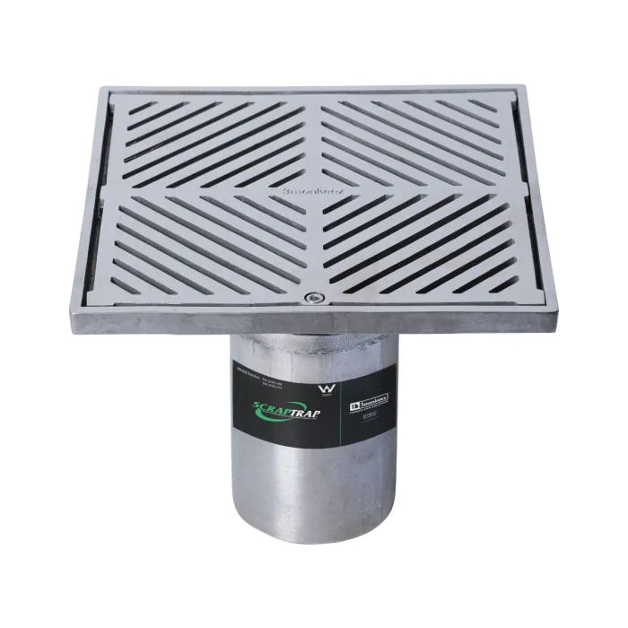 3monkeez FW-225BS-304 225mm Square Floor Waste Arrestor I 304 Grade Stainless Steel