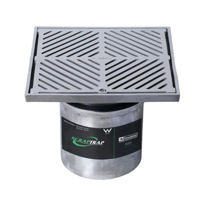 3monkeez FW-225BS-150-304 225mm Square Floor Waste Arrestor I 304 Grade Stainless Steel