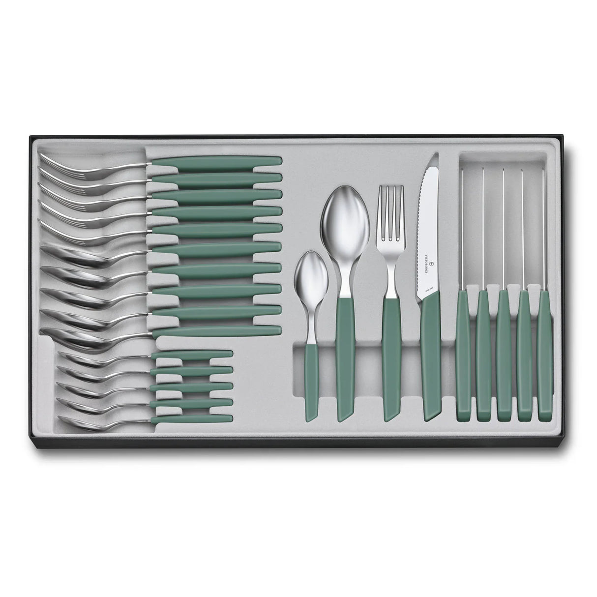 Table Set (Tomato Knife), Wavy Edge 24 Piece - Mint