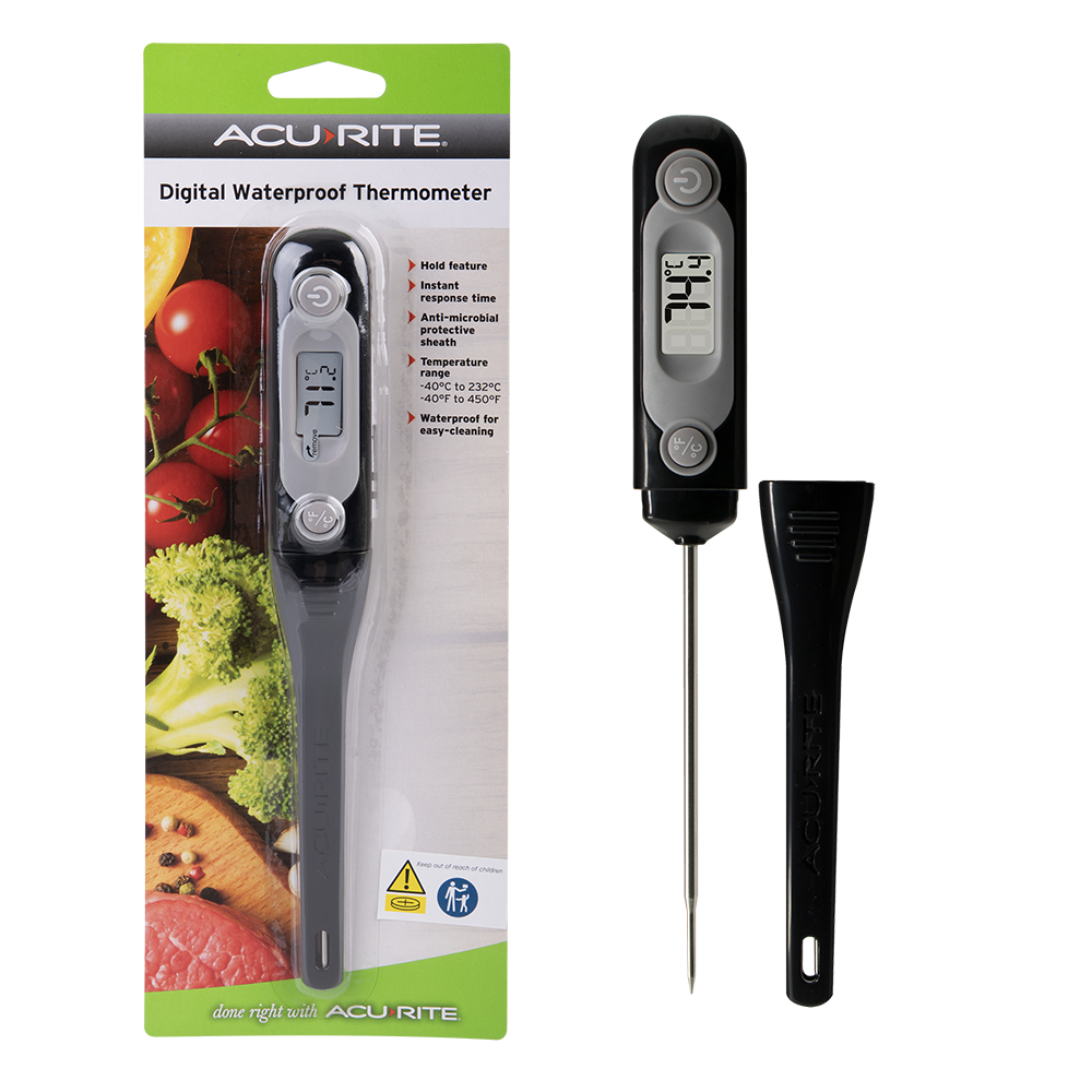 Acu Rite Digital Waterproof Thermometer - button battery powered