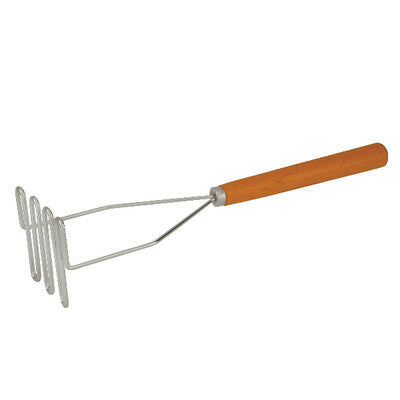 Trenton Commercial Heavy-Duty Stainless Steel Potato Masher with Wood Handle