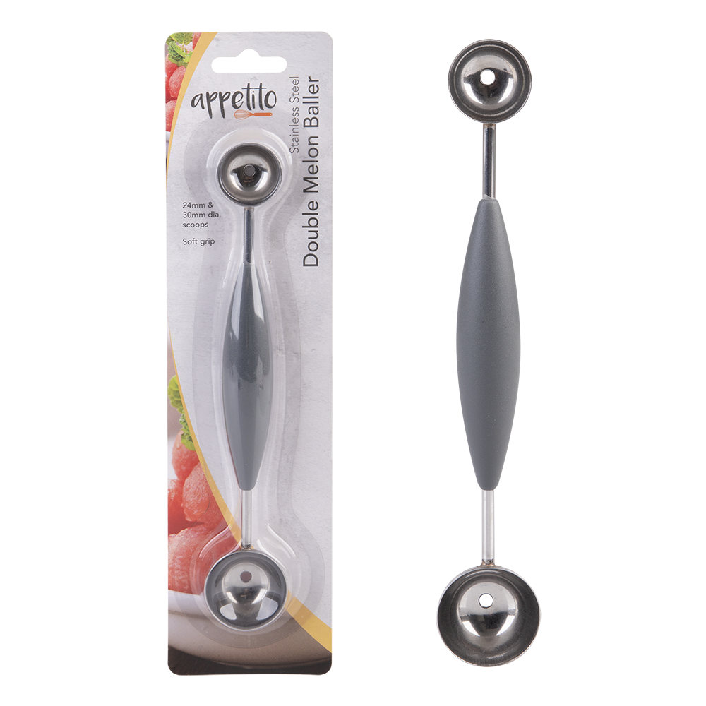 S/S Double Melon Baller W/Soft Grip