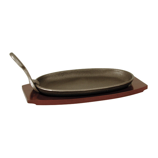 Steak Sizzler-Cast Iron | W/Wood Base | 290X180Mm