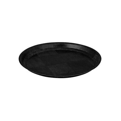 Trenton Black Woven Wood Round Serving Tray Collection (200mm, 250mm & 300mm Sizes)