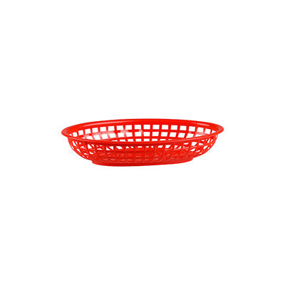 Trenton Polypropylene Oval Fast Food Serving Baskets (240x150x50mm - Black, Red & White) (Set of 36)