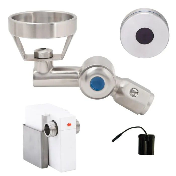 3monkeez T-3MSS-BUB45SB 45 Degree Hob-Mount Sensor Bubbler with Metal Mouthguard I Battery Operated