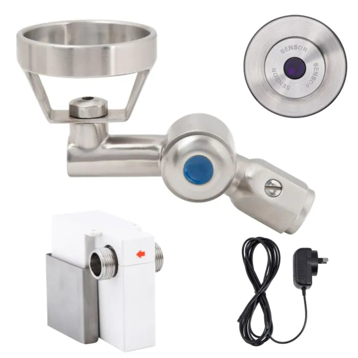 3monkeez T-3MSS-BUB45SWM 45 Degree Wall-Mount Sensor Bubbler with Metal Mouthguard I Mains Operated