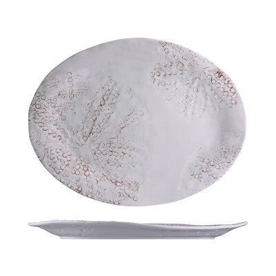 Fortessa Sanibel Oval Melamine Platter 380x305mm (Mint / White) (Set of 4)
