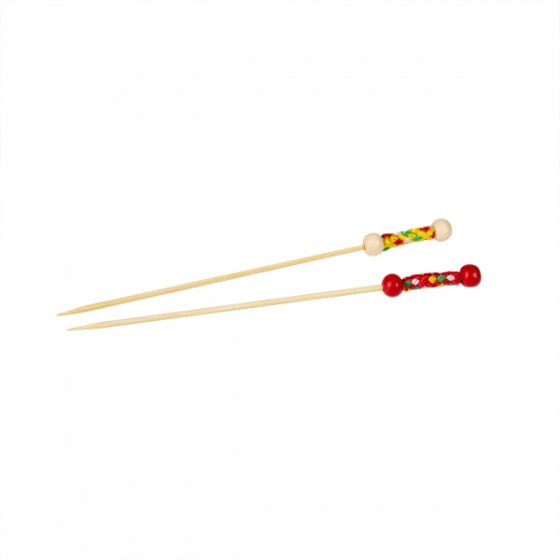 Bamboo Skewer-Assorted Coloured Balls | 120Mm | 100Pcs/Pack