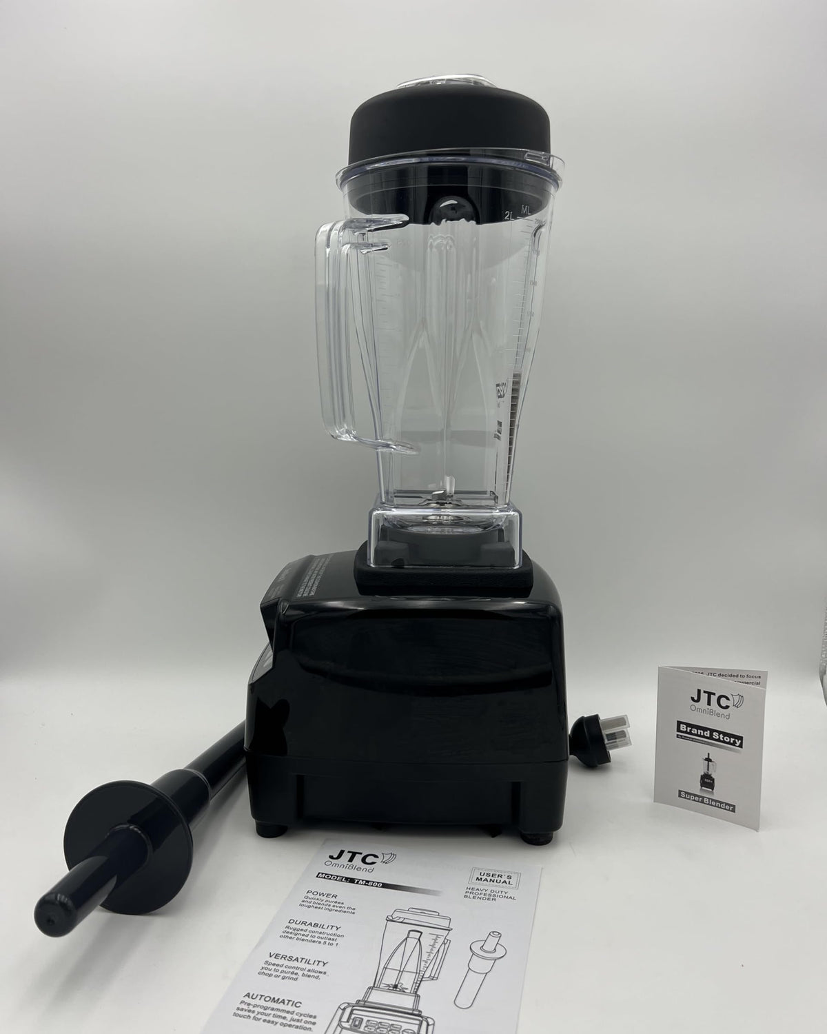 JTC OmniBlend TM 800 2 Litre Jug with Rubber Lid and Tamper Rod 3 HP Heavy Duty Blender