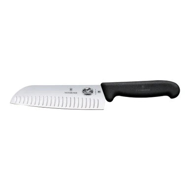 Santoku Knife, Fluted Edge 17cm - Black