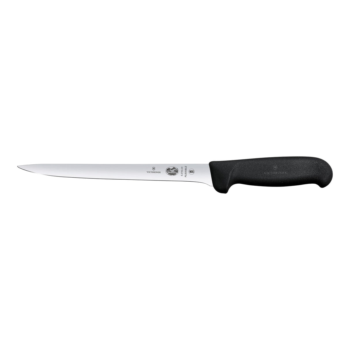 Victorinox Fibrox Filleting Knife, Narrow Flexible 20cm - Black