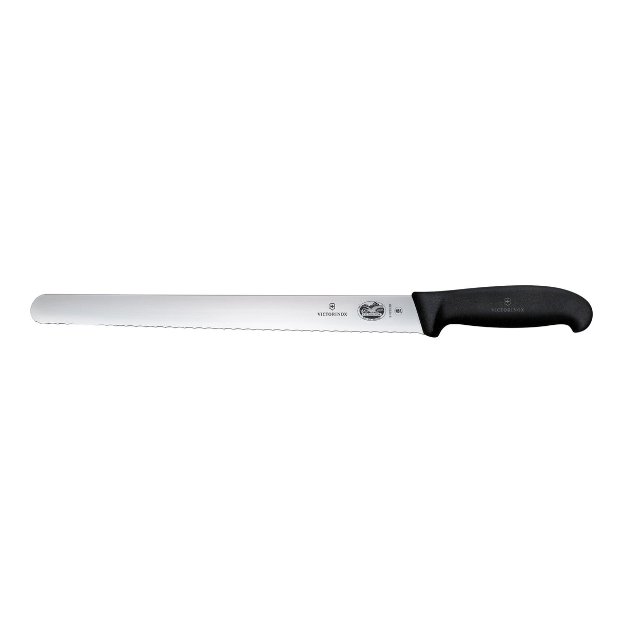 Victorinox Fibrox Slicing Knife, Round Wavy Edge 36cm - Black