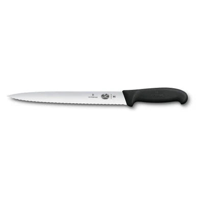 Slicing Knife, Pointed Tip Wavy 25cm - Black