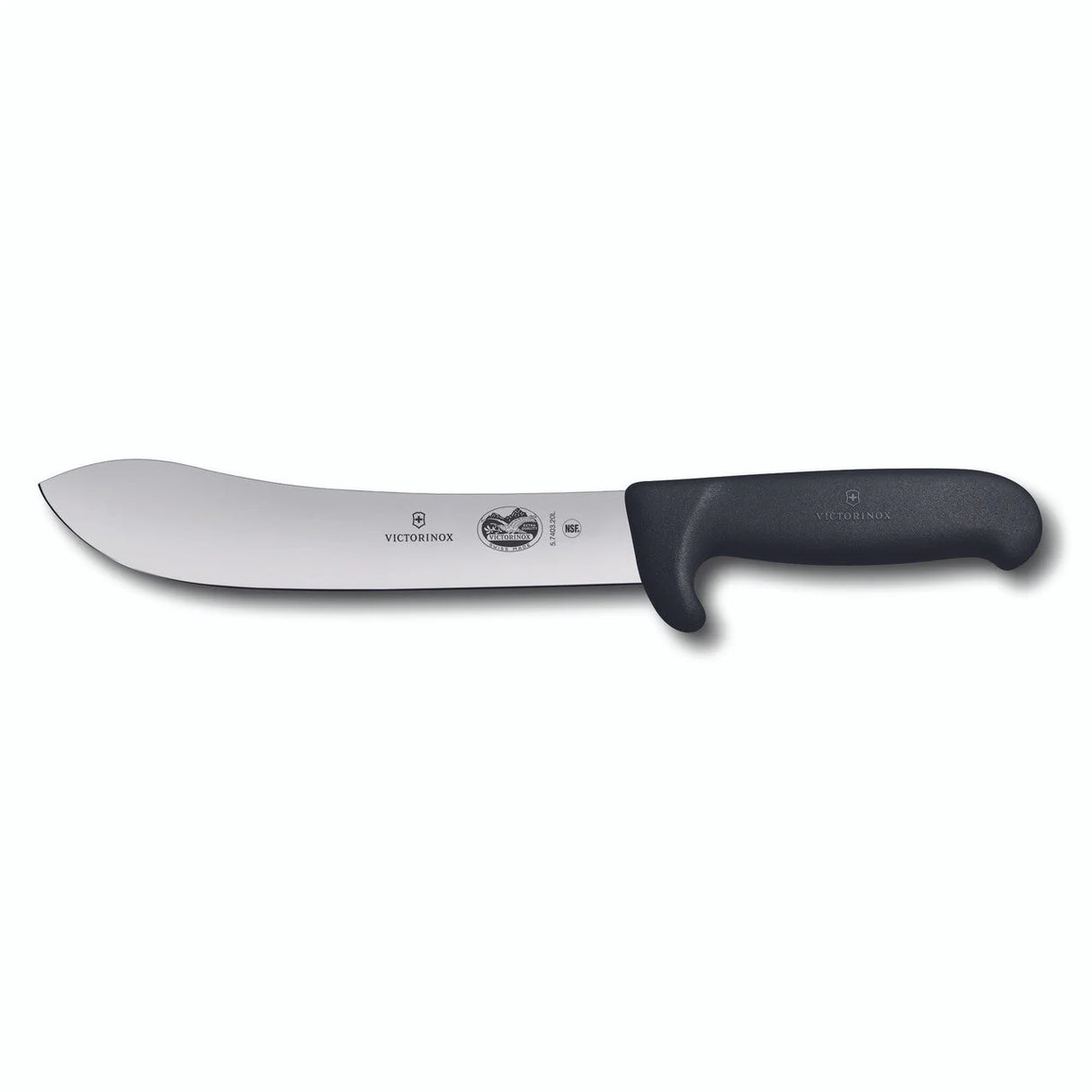 Slaughter and Butchers Knife, Safety Nose Wide Tip 20cm - Black