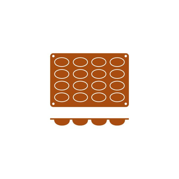 54617 - Silicon Mould-Oval | 16-Cup