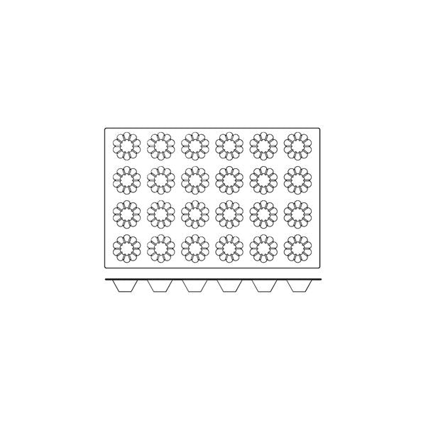 54801 - Silicon Mould-Brioche, 24-Cup, Cup Size: 79X35Mm/84Ml