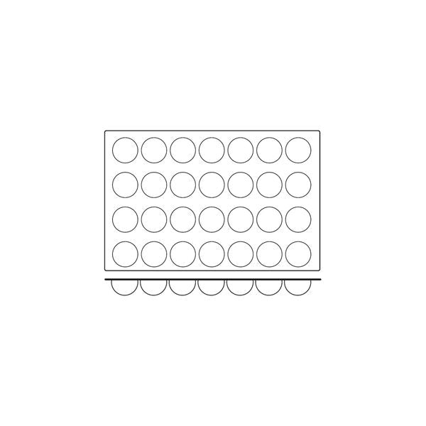 54803 - Silicon Mould-Half Sphere, 28-Cup, Cup Size: 70X35Mm/90Ml