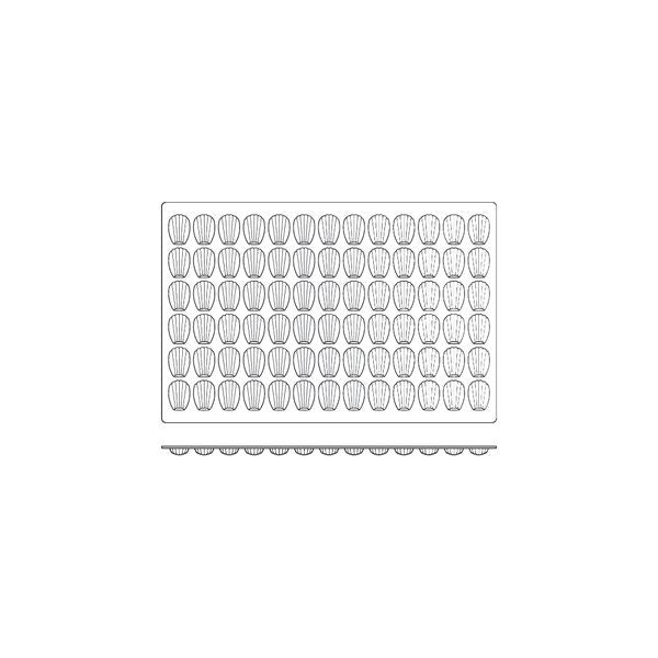 54830 - Silicon Mould-Mid Madelaine, Cup Size: 46X33X14.5Mm/11Ml