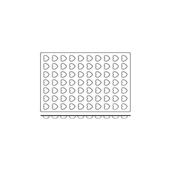 54832 - Silicon Mould-Mini Heart, 70-Cup, Cup Size: 36X39X16Mm/11Ml