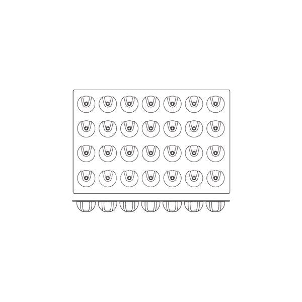 54843 - Silicon Mould-Ecypse, 28-Cup, Cup Size: 70X37Mm/100Ml
