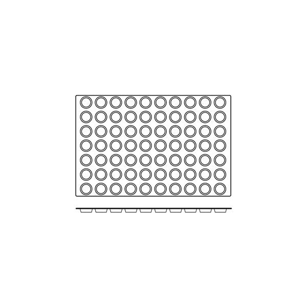 54850 - Silicon Mould-Florentine, 70-Cup, Cup Size: 45X10Mm/15Ml