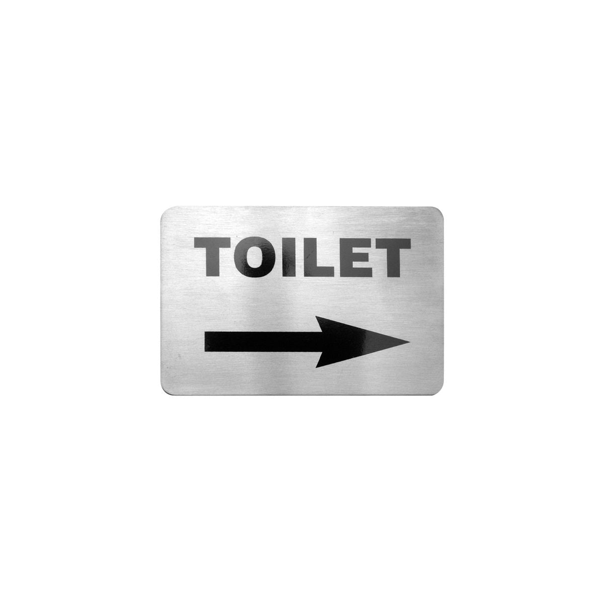Wall Sign-S/S | Toilet W/Right Arrow