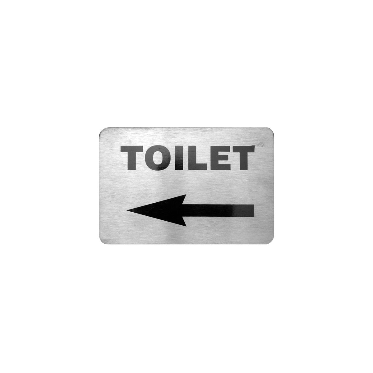 Wall Sign-S/S | Toilet W/Left Arrow