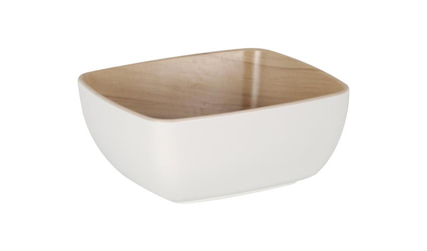 46549 - Zicco Melamine Echo White/Birch Serving Bowl 176X162X75Mm