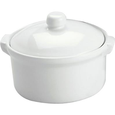Vitroceram Casserole-Round With Cover 1.0Lt White