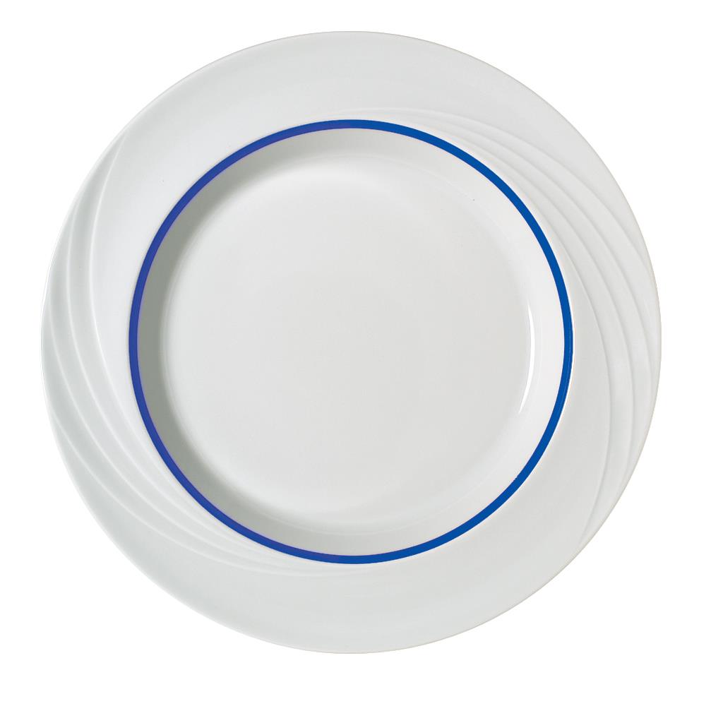 Schonwald Donna Plate Flat W/Rim 160mm Dark Blue Line (Sold in sets of 12)
