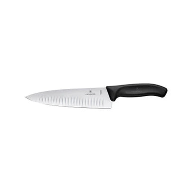 6.8063.20B - Chef's Knife, Fluted Edge/ Extra Wide 20cm - Black