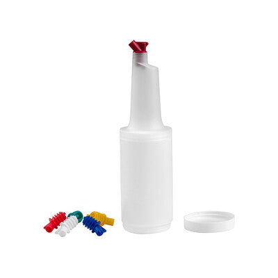 Caterrax Round Plastic Juice Container & Beverage Bottle (Multi-Size) (Set of 12)