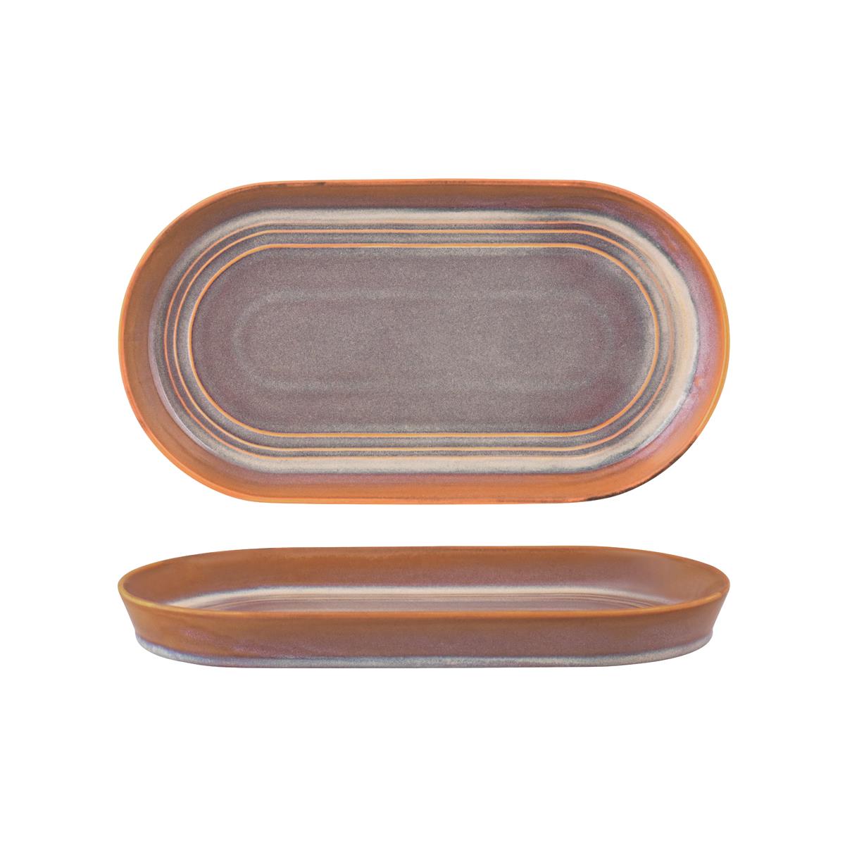 907223 - Tablekraft Urban Loft Oval Platter 305X165X30Mm Auburn