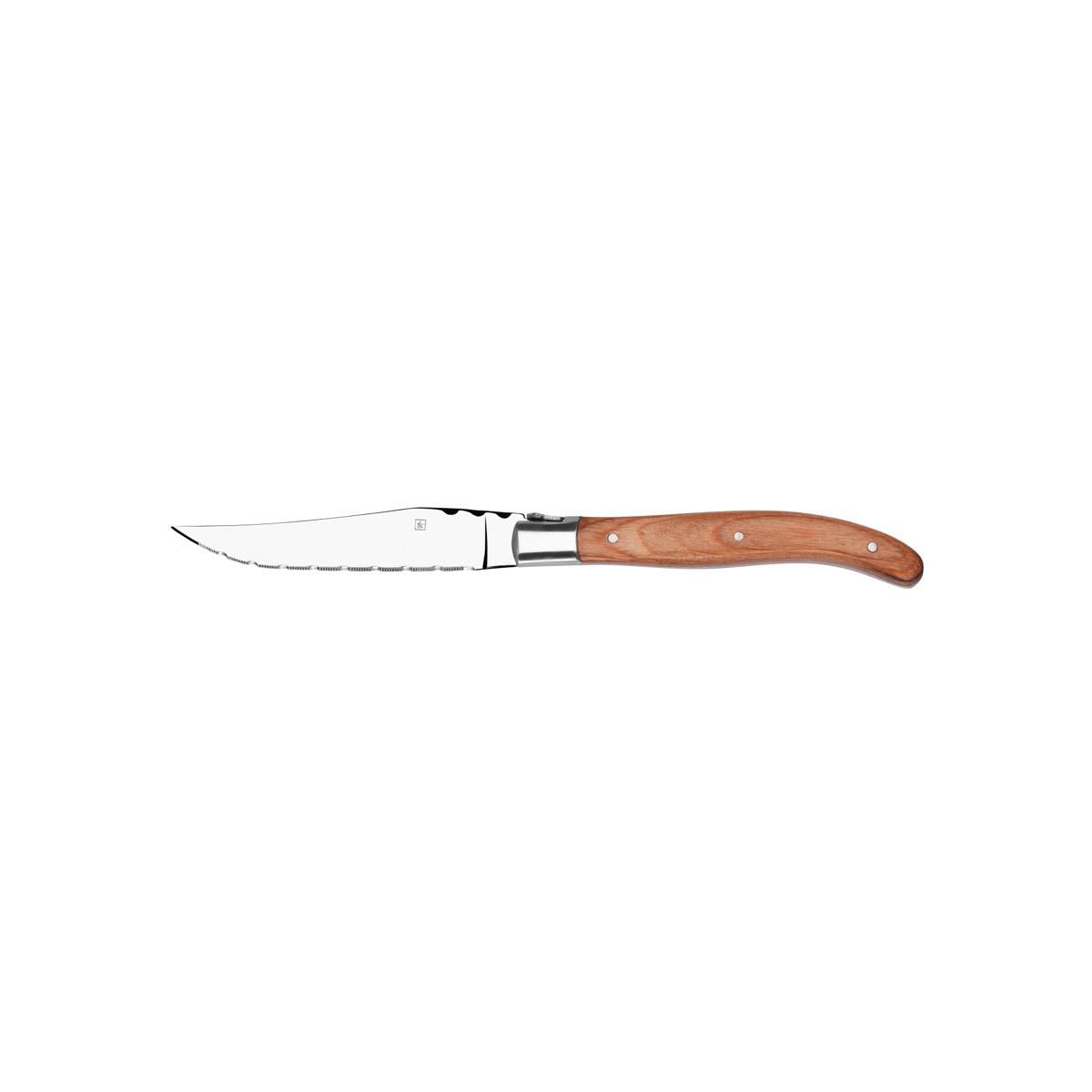 Tablekraft Paris Steak Knife Wood Pakawood Pointed Tip S/S (Sold in sets of 12)